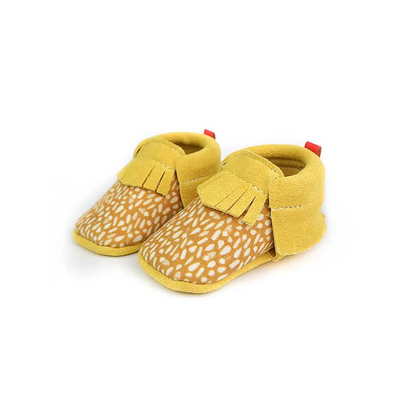 Bebe Mocassins Souples En Cuir Véritable Pour Bébé – Chaussons Frangés Avec Gland – 0-24 Mois – Premiers Pas Confortables Et Stylés